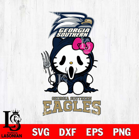 Georgia Southern Eagles Hello Kitty Horror 4 Svg Eps Dxf Png File, Digital Download