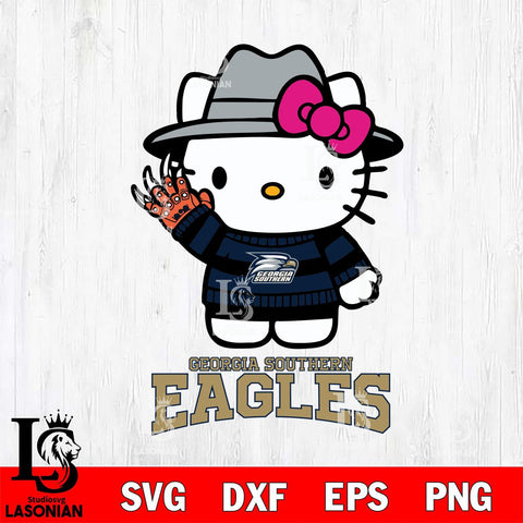 Georgia Southern Eagles Hello Kitty Horror 6 Svg Eps Dxf Png File, Digital Download