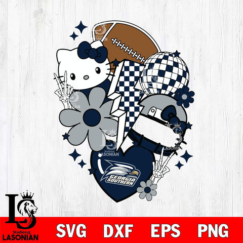 Georgia Southern Eagles Hello Kitty NCAA 2 Svg Eps Dxf Png File, Digital Download, Instant Download