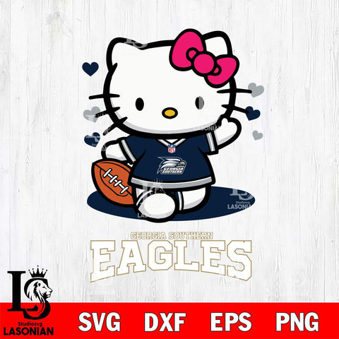 Georgia Southern Eagles Hello Kitty NCAA 3 Svg Eps Dxf Png File, Digital Download, Instant Download