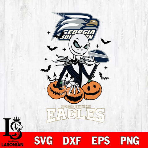 Georgia Southern Eagles Jack Skellington 2 halloween Svg Eps Dxf Png File, NCAA svg, Digital Download, Instant Download