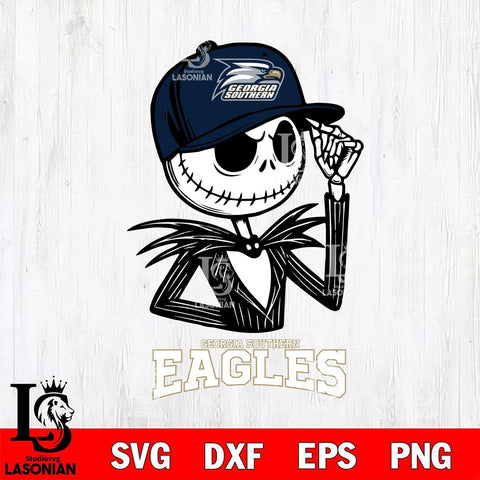 Georgia Southern Eagles Jack Skellington 3 Halloween Svg Eps Dxf Png File, NCAA svg, Digital Download, Instant Download