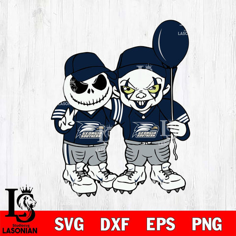Georgia Southern Eagles Jack Skellington And Pennywise Football Svg Eps Dxf Png File, NCAA svg, Digital Download, Instant Download