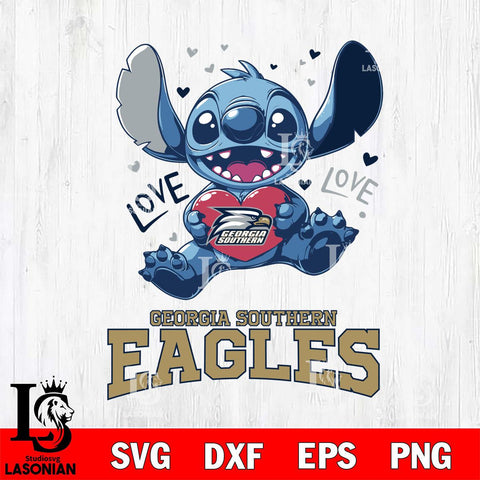 Georgia Southern Eagles Love Stitch, Svg Eps Dxf Png File, Digital Download