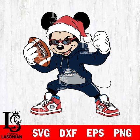 Georgia Southern Eagles Mickey Cool Football Christmas File Cut, NCAA SVG DXF EPS PNG FILE, Digital Download , Criucut , Silhouette