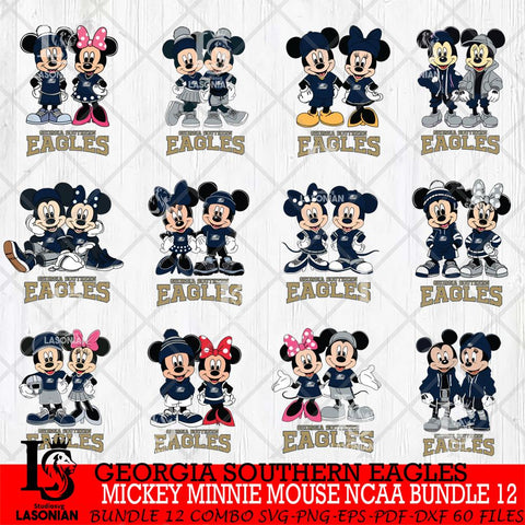 Georgia Southern Eagles Mickey Minnie Mouse NCAA Bundle 12 Svg Eps Dxf Png File, Bundle NCAA svg , File Cut , Digital Download , Instant Download, Cut Svg Files