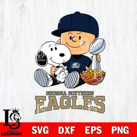 Georgia Southern Eagles Peanuts Snoopy Champion football SVG DXF EPS PNG FILE,Snoopy File Cut, NCAA Digital Download,Instant Download,Christmas Silhouette