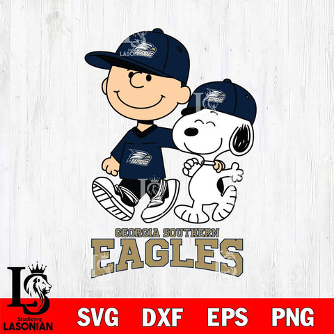 Georgia Southern Eagles Peanuts Snoopy Friends SVG DXF EPS PNG FILE,Snoopy File Cut, NCAA Digital Download,Instant Download,Christmas Silhouette