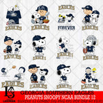 Georgia Southern Eagles Peanuts Snoopy Player NCAA Bundle 12 SVG DXF EPS PNG FILE,Snoopy File Cut, bundle NCAA Digital Download,Instant Download, Silhouette