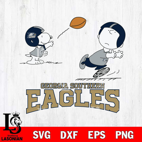 Georgia Southern Eagles Peanuts play football SVG DXF EPS PNG FILE,Snoopy File Cut, NCAA Digital Download,Instant Download,Christmas Silhouette