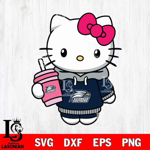 Georgia Southern Eagles Pretty Hello Kitty Svg Eps Dxf Png File, Digital Download, Instant Download