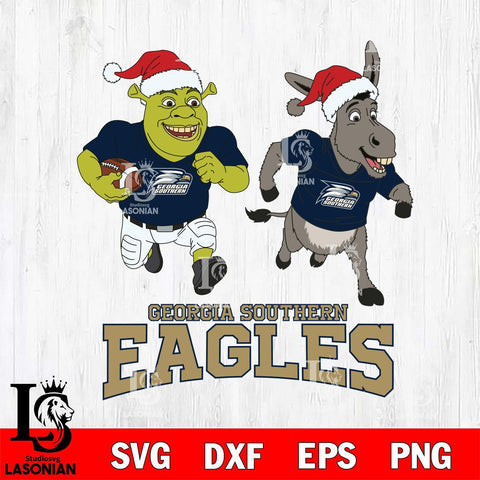 Georgia Southern Eagles Shrek and Donkey Football Cricut,Christmas SVG DXF EPS PNG FILE, NCAA Digital Download,Instant Download, Silhouette