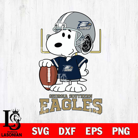 Georgia Southern Eagles Snoopy Player Football SVG DXF EPS PNG FILE,Snoopy File Cut, NCAA Digital Download,Instant Download,Christmas Silhouette