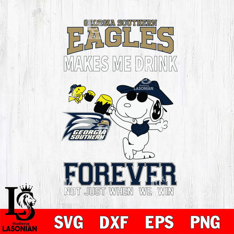 Georgia Southern Eagles Snoopy makes me drink forever SVG DXF EPS PNG FILE,Snoopy File Cut, NCAA Digital Download,Instant Download,Christmas Silhouette