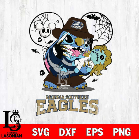 Georgia Southern Eagles Stitch Freddy Krueger Halloween Svg Eps Dxf Png File, Digital Download, Instant Download