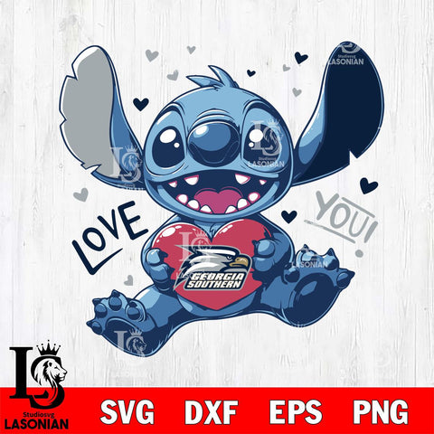 Georgia Southern Eagles Stitch Love Svg Eps Dxf Png File, NCAA svg, Digital Download, Instant Download