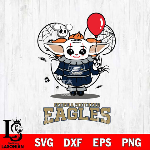 Georgia Southern Eagles Stitch Pennywise Halloween Svg Eps Dxf Png File, Digital Download, Instant Download