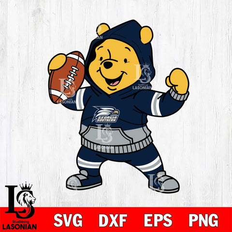 Georgia Southern Eagles Winnie The Pooh Disney Football Christmas File Cut, NCAA SVG DXF EPS PNG FILE, Digital Download , Criucut , Silhouette