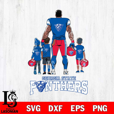 Georgia State Panthers 4 Father and son Rugby SVG DXF EPS PNG FILE,NCAA SVG, Father day Digital Download,Instant Download, Silhouette