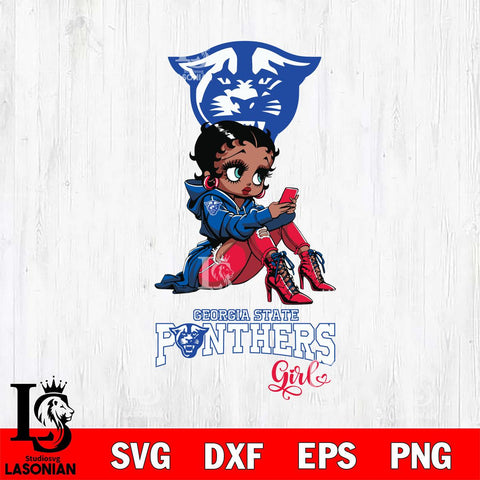 Georgia State Panthers Beauty Black Fan Girl Football, Svg Eps Dxf Png File, Digital Download