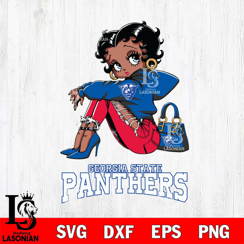 Georgia State Panthers Betty Boop Black Fan Girl Svg Eps Dxf Png File, Digital Download, Instant Download