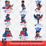 Georgia State Panthers Black Fan Girl Betty Boop Bundle 9, Svg Eps Dxf Png File, Digital Download