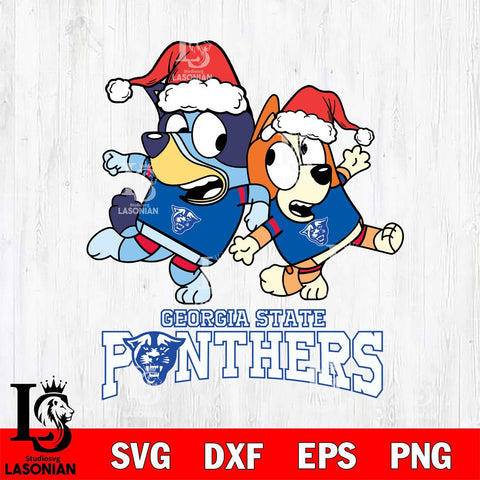 Georgia State Panthers Bluey Christmas Holiday Svg Eps Dxf Png File, Digital Download