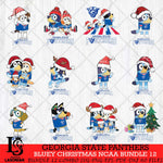 Georgia State Panthers Bluey Christmas NCAA Bundle 12 Cricut File Cut Files , Bluey Cricut , Christmas Svg , Bluey svg , Digital Download, dxf eps png pdf file