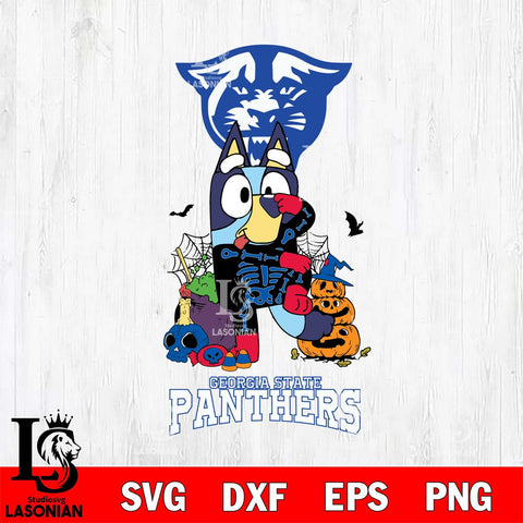 Georgia State Panthers Bluey Halloween NCAA 2 Svg Eps Dxf Png File, Digital Download, Instant Download