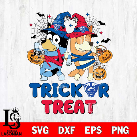 Georgia State Panthers Bluey Trick or Treat Halloween 2 Svg Eps Dxf Png File, Digital Download, Instant Download