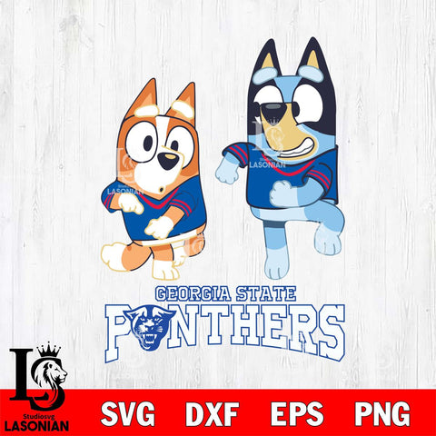 Georgia State Panthers Bluey with Chilli Dance Svg Eps Dxf Png File, Digital Download, Instant Download