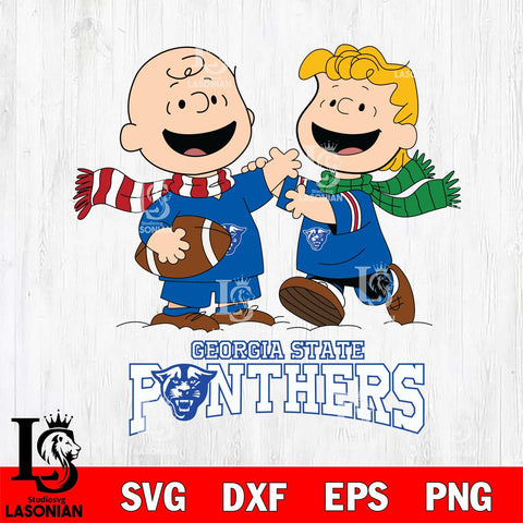Georgia State Panthers Charlie Brown & Linus Football Cricut,Christmas SVG DXF EPS PNG FILE, NCAA Digital Download,Instant Download, Silhouette