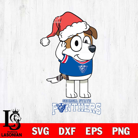 Georgia State Panthers Christmas Bluey Jack Sport Cut Files,Bluey Cricut,Christmas Svg , Bluey svg , Digital Download, dxf eps png pdf file