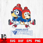 Georgia State Panthers Christmas Bluey & Bingo Sit Cut Files,Bluey Cricut,Christmas Svg , Bluey svg , Digital Download, dxf eps png pdf file