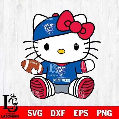 Georgia State Panthers Cute Hello Kitty Football 11 Svg Eps Dxf Png File, NCAA svg, Digital Download, Instant Download