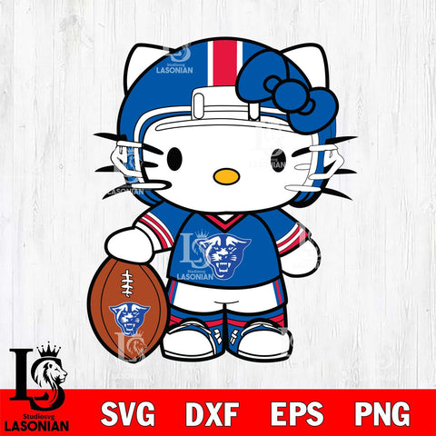 Georgia State Panthers Cute Hello Kitty Football 3 Svg Eps Dxf Png File, NCAA svg, Digital Download, Instant Download