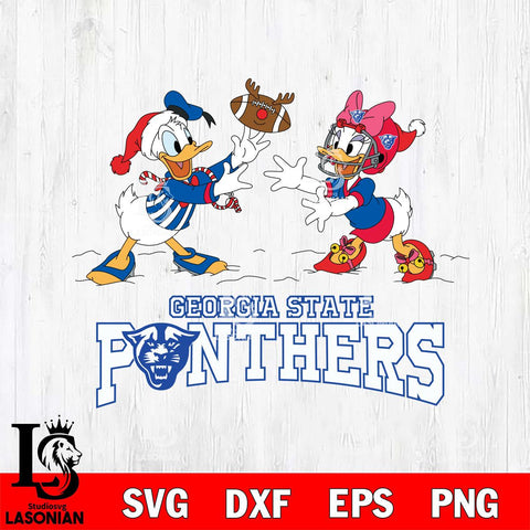 Georgia State Panthers Donald Duck & Daisy Duck Football Cricut,Christmas SVG DXF EPS PNG FILE, NCAA Digital Download,Instant Download, Silhouette