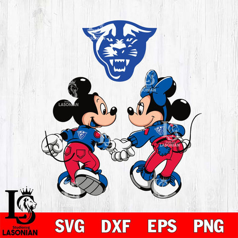 Georgia State Panthers Fan Minnie And Mickey Love Svg Eps Dxf Png File, Digital Download, Instant Download
