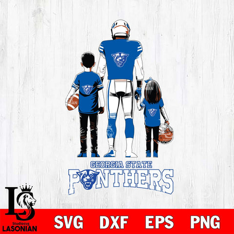 Georgia State Panthers Father And Child Football SVG DXF EPS PNG FILE,NCAA SVG, Father day Digital Download,Instant Download, Silhouette
