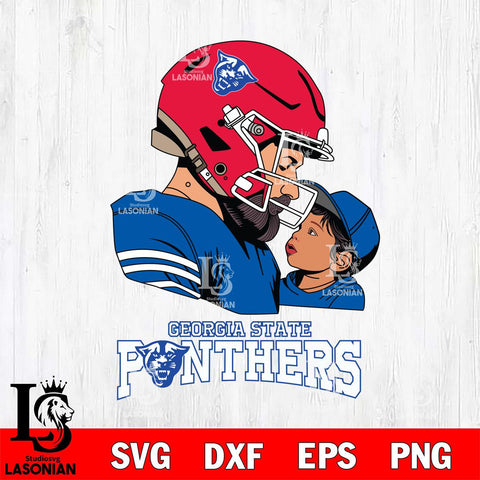 Georgia State Panthers Father And Child Rugby SVG DXF EPS PNG FILE,NCAA SVG, Father day Digital Download,Instant Download, Silhouette