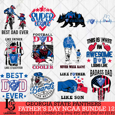 Georgia State Panthers Fathers Day NCAA Bundle 12 Svg Eps Dxf Png File, Digital Download, Instant Download
