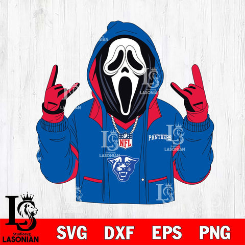 Georgia State Panthers Ghostface Scream Football Halloween Svg Eps Dxf Png File, NCAA svg, Digital Download, Instant Download