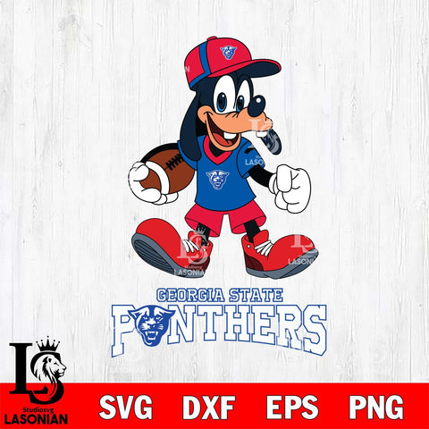 Georgia State Panthers Goofy Football Player SVG DXF EPS PNG FILE,NCAA svg ,Football Digital Download,Instant Download, Silhouette