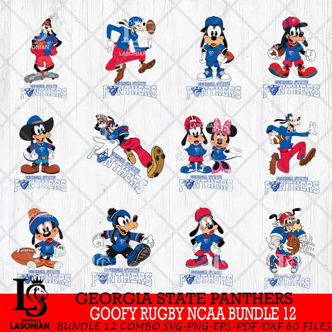 Georgia State Panthers Goofy Rugby Disney NCAA Bundle 12 SVG DXF EPS PNG FILE,NCAA bundle svg ,Football Digital Download,Instant Download, Silhouette