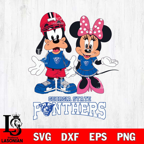 Georgia State Panthers Goofy and Minnie mouse Football SVG DXF EPS PNG FILE,NCAA svg ,Football Digital Download,Instant Download, Silhouette
