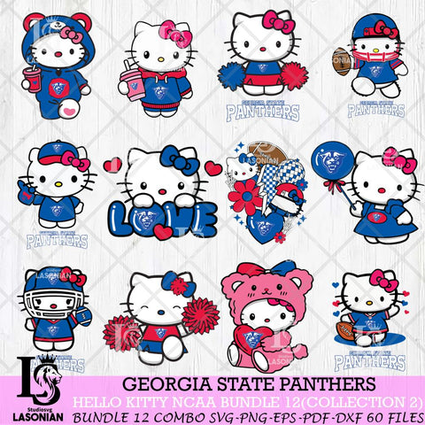 Georgia State Panthers Hello Kitty Bundle 12 SVG Svg Eps Dxf Png File, Digital Download, Instant Download