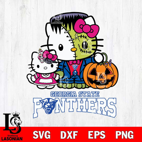 Georgia State Panthers Hello Kitty Horror 10 Svg Eps Dxf Png File, Digital Download