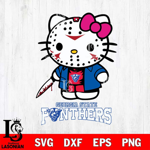 Georgia State Panthers Hello Kitty Horror 3 Svg Eps Dxf Png File, Digital Download