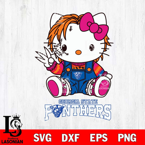 Georgia State Panthers Hello Kitty Horror Svg Eps Dxf Png File, Digital Download