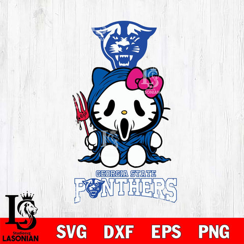 Georgia State Panthers Hello Kitty Horror 4 Svg Eps Dxf Png File, Digital Download